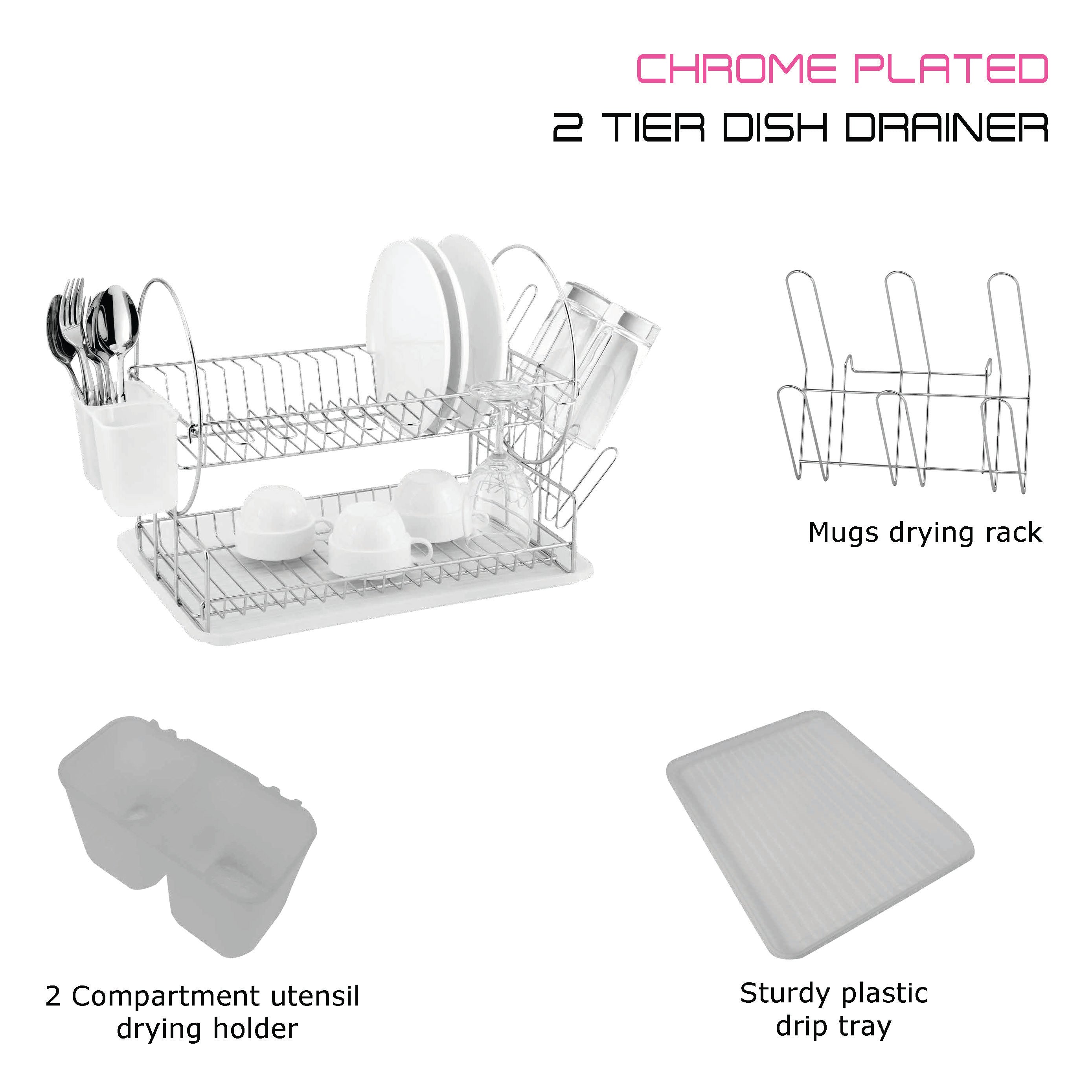 Dish Drainer 2-Tier - Catania 202 - Chrome Plated