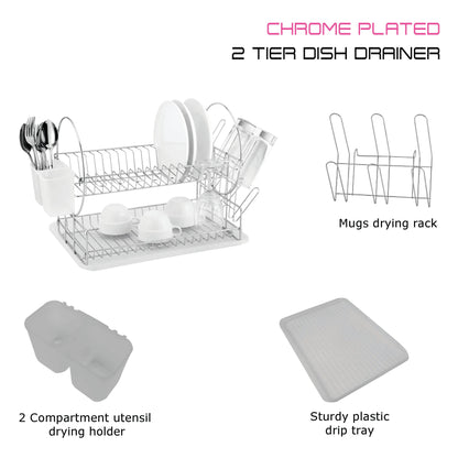 CATANIA 202 CHROME PLATED DISH DRAINER 2 TIER