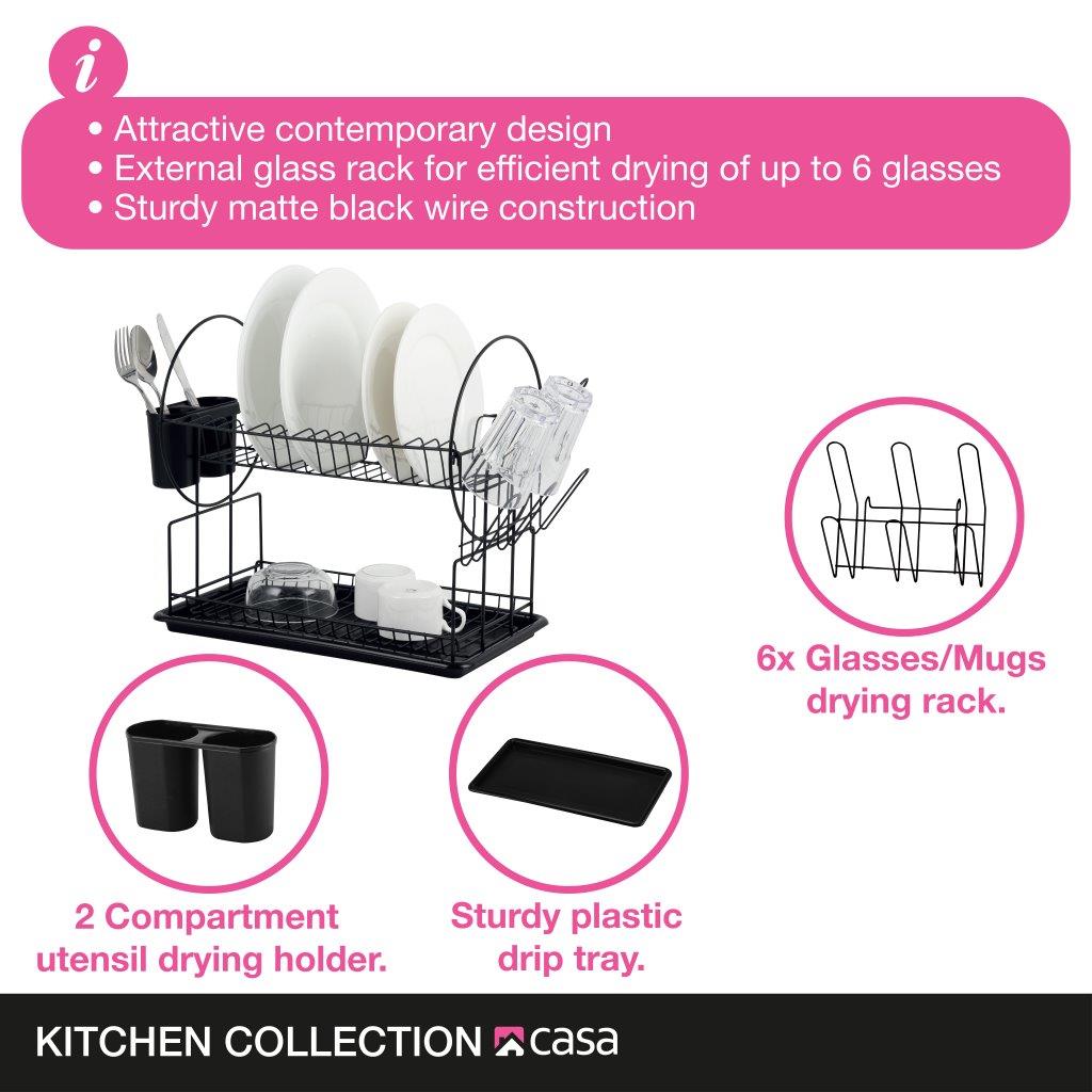 Dish Drainer 2-Tier - Catania 203 - Matt Black