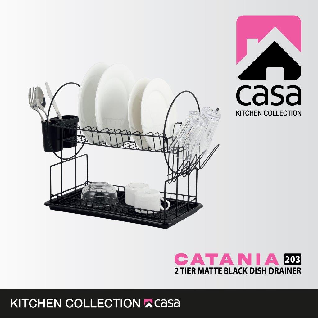 Dish Drainer 2-Tier - Catania 203 - Matt Black