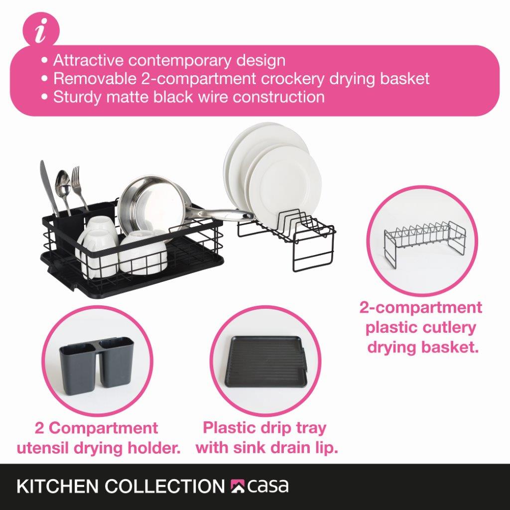 Dish Drainer 2-Tier - Catania 401 - Matt Black