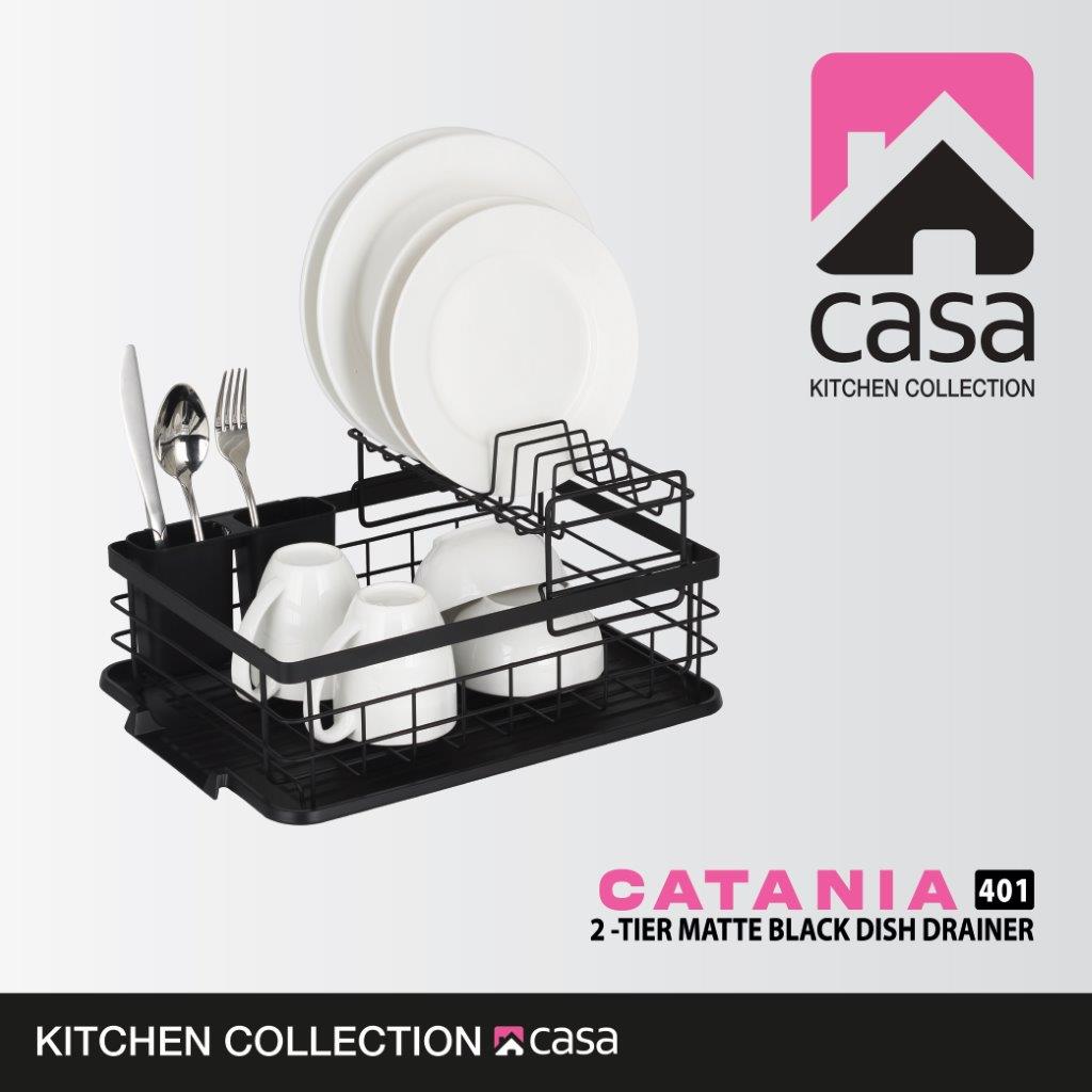 Dish Drainer 2-Tier - Catania 401 - Matt Black