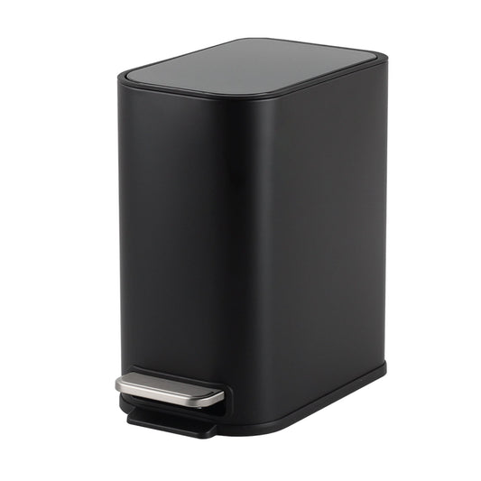 Trento 5L Slimline Rectangle Steel Pedal Bin - Matte Black