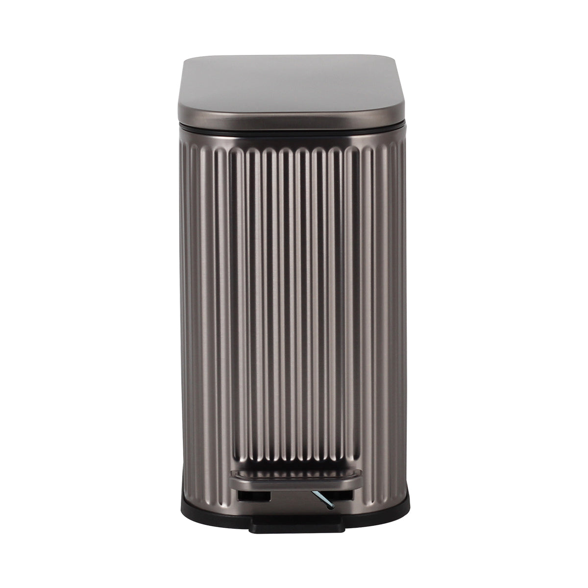 CASA Positano 5L Steel Ribbed Pedal Bin - Metallic Grey