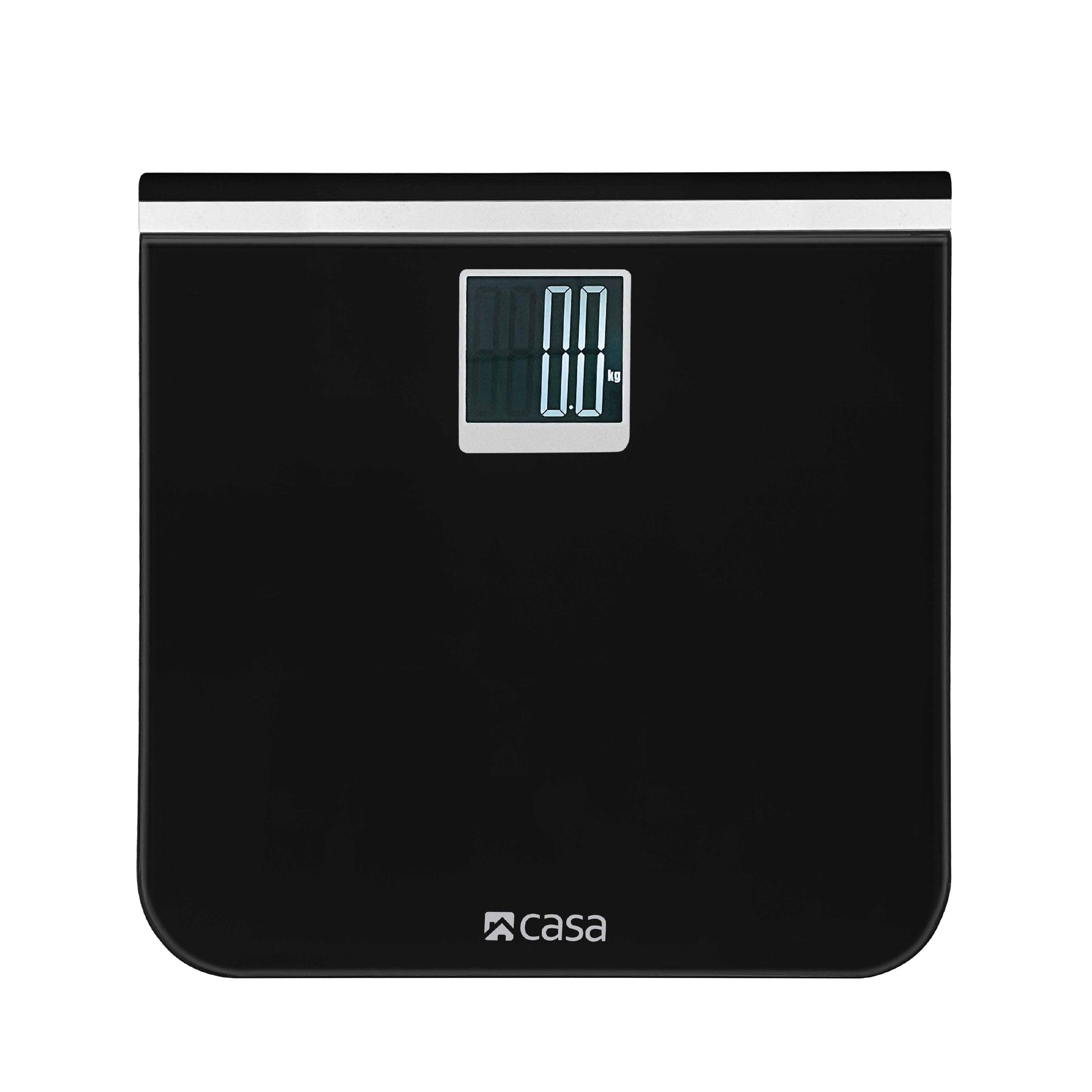 Digital Bathroom Scale | Glass Platform | Black | Large LCD Display