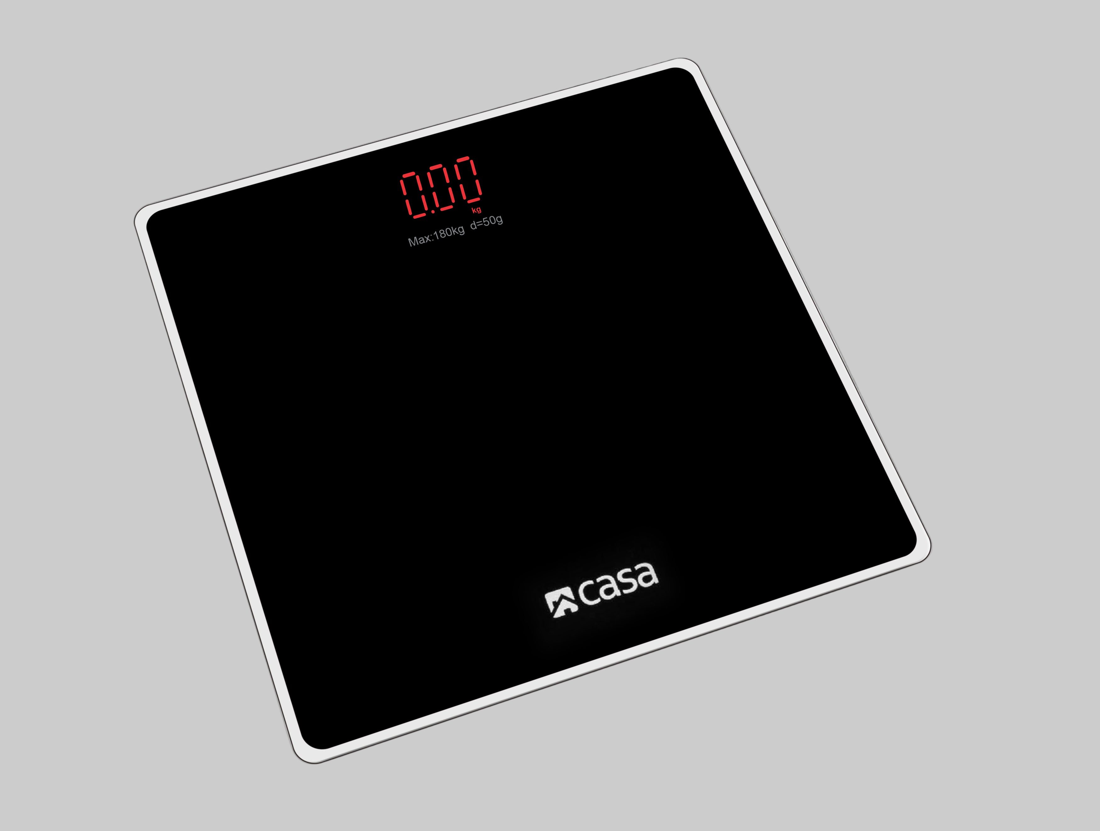 Electronic Bathroom Glass Scale - Solid - Rounded Corners