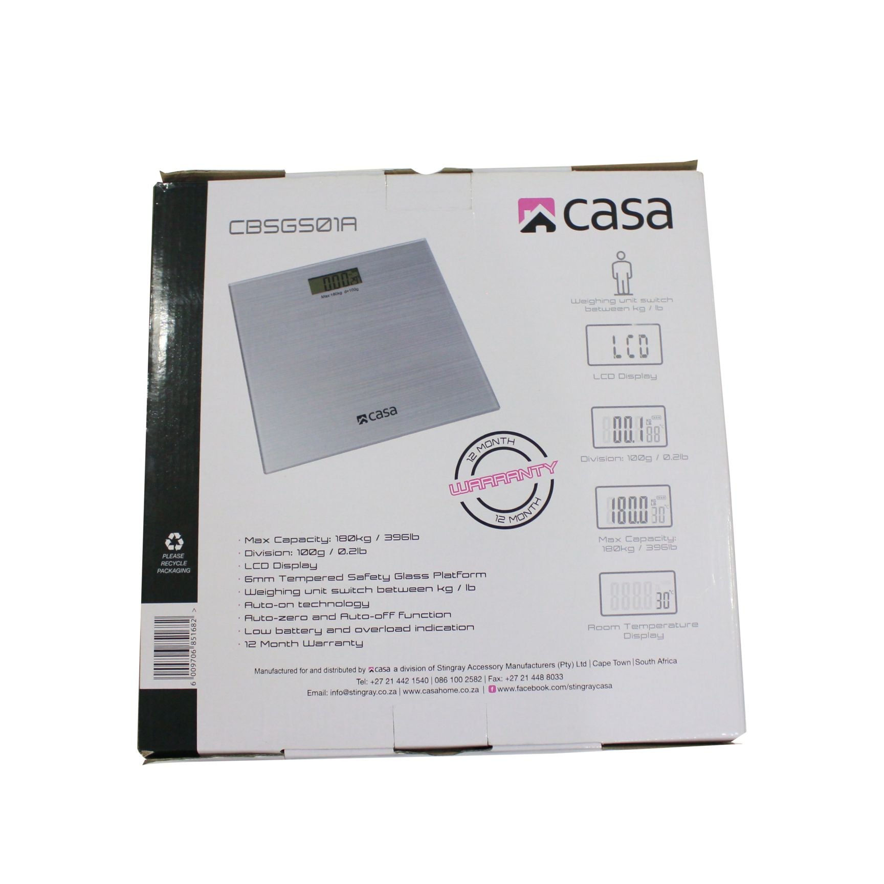 Electronic Bathroom Glass Scale - Sparkle