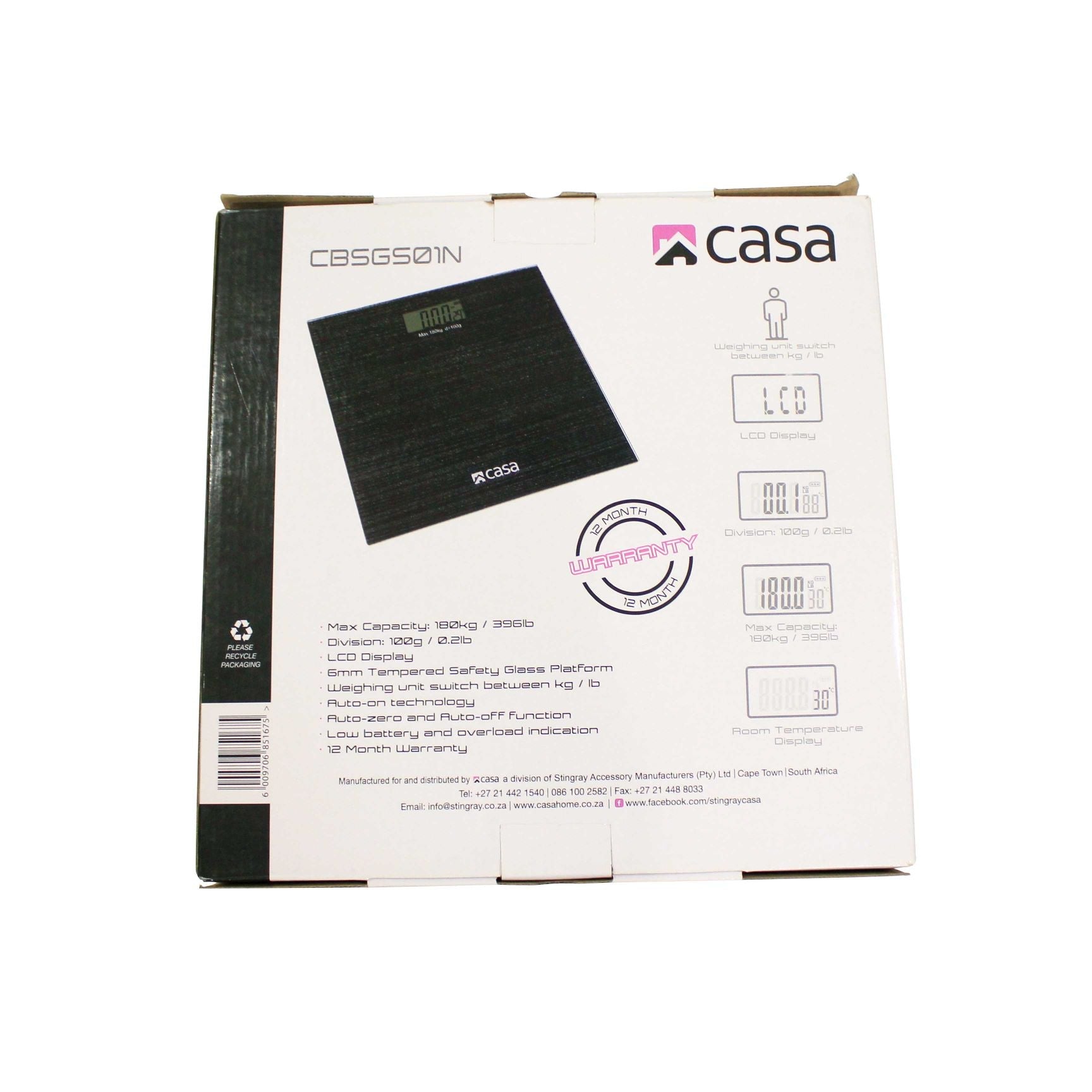 Electronic Bathroom Glass Scale - Sparkle