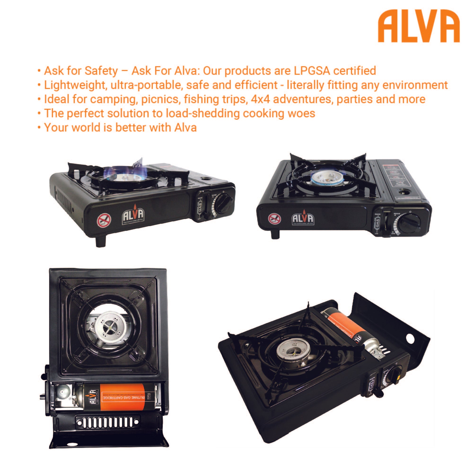 Single Burner Butane Canister Stove + Carry Case