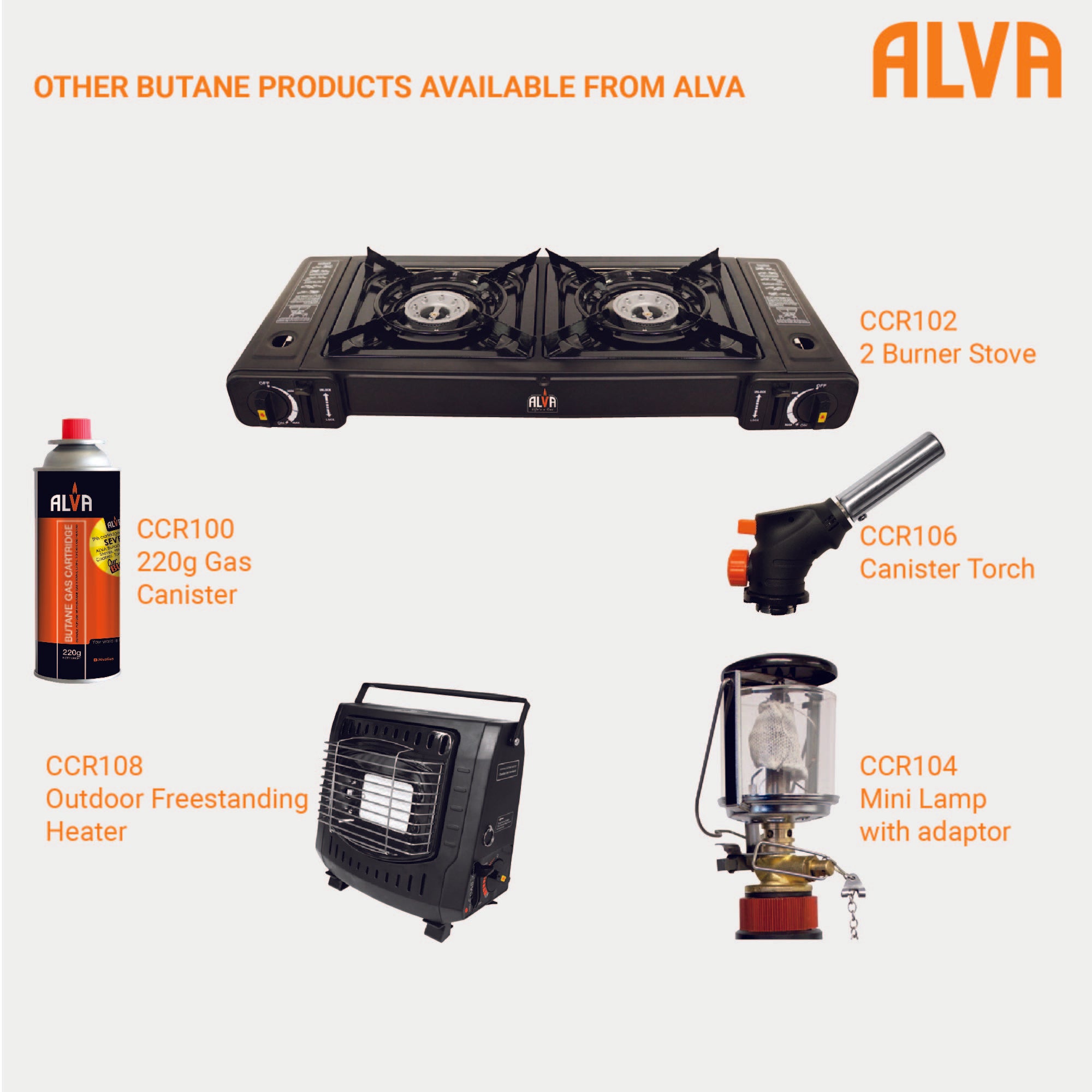 Single Burner Butane Gas Canister Stove + Carry Case - 1 Plate
