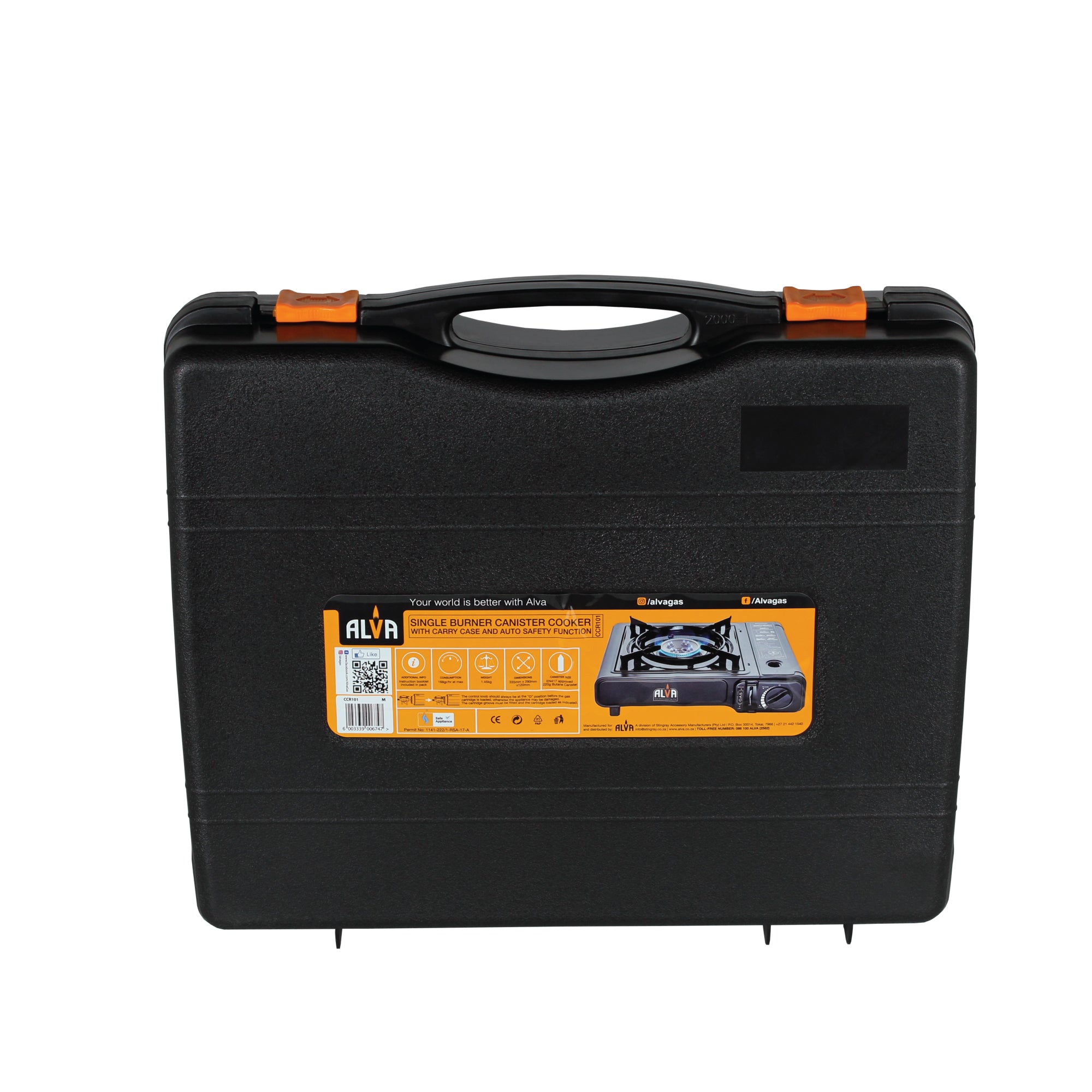 Single Burner Butane Gas Canister Stove + Carry Case - 1 Plate