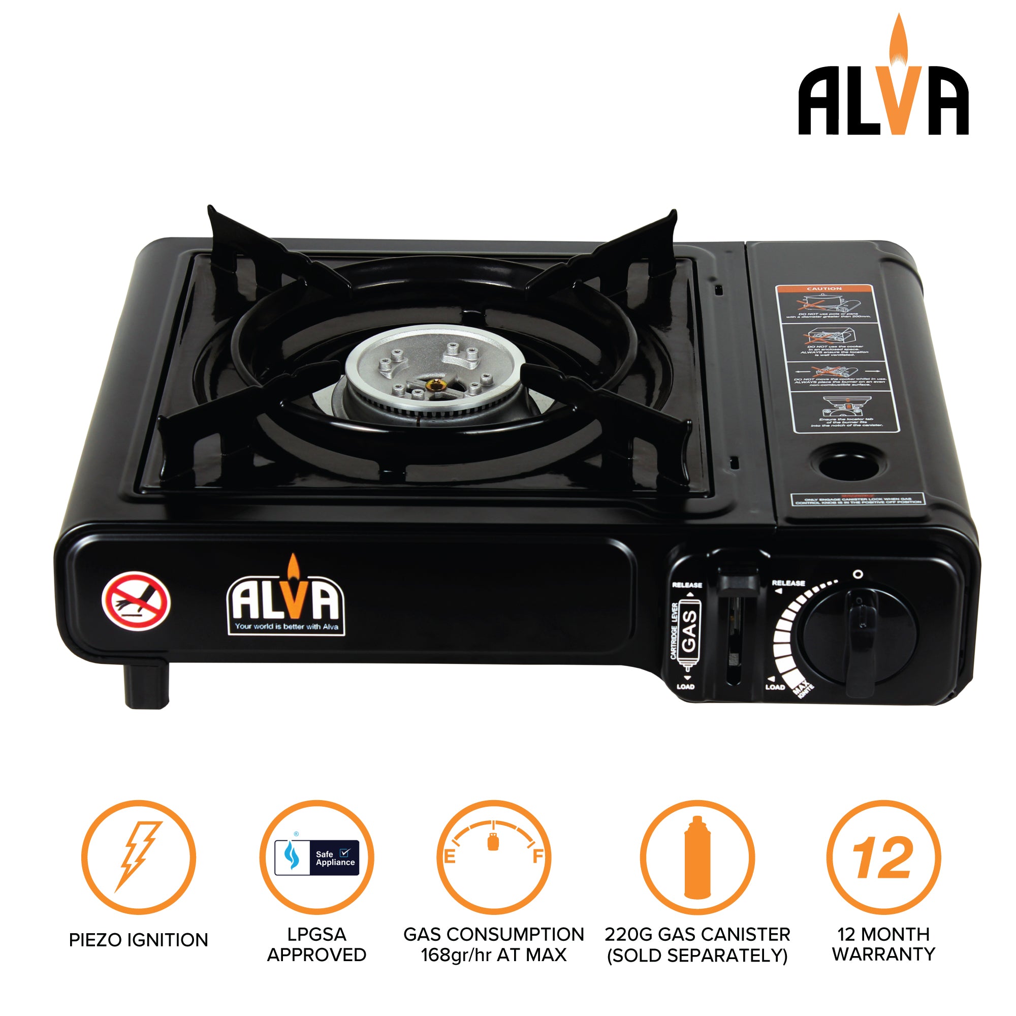Single Burner Butane Canister Stove + Carry Case