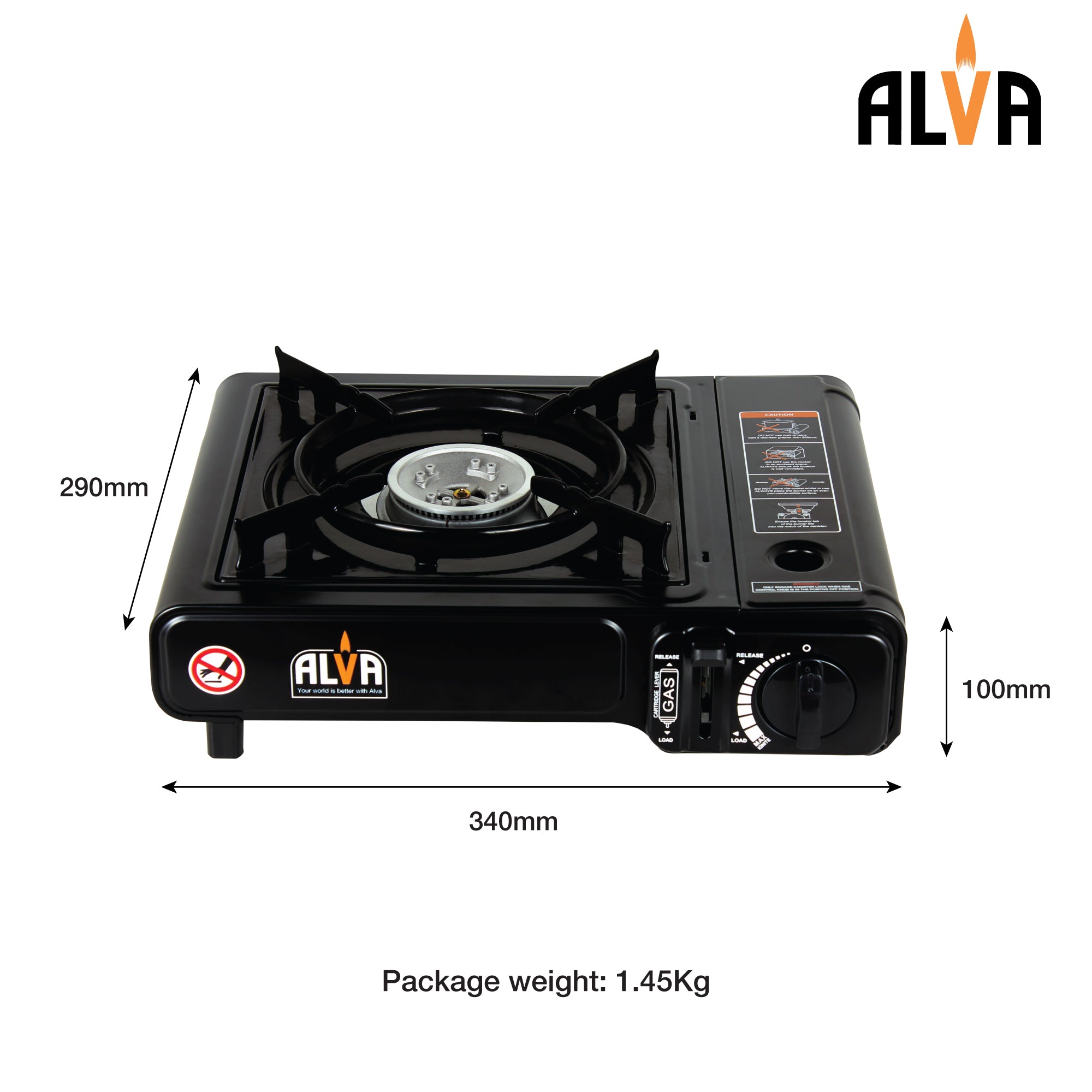 Single Burner Butane Canister Stove + Carry Case