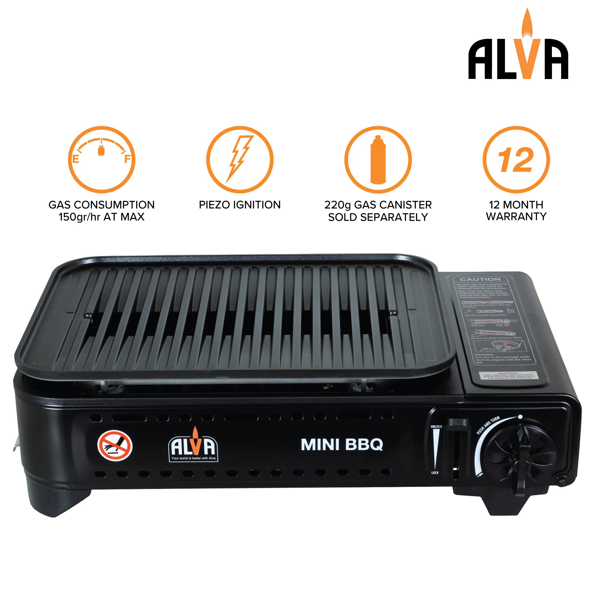 Butane Gas Canister Mini BBQ Cooker Stove + Carry Case