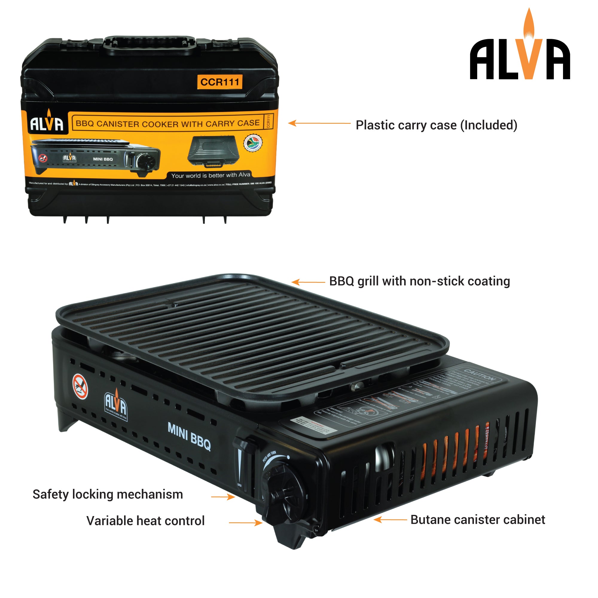 Butane Gas Canister Mini BBQ Cooker Stove + Carry Case