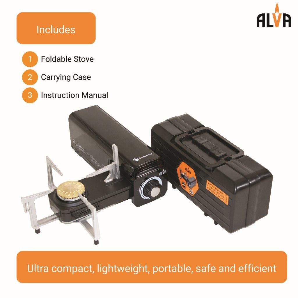 Small Butane Box BUTANE CANISTER MINI FOLD-UP STOVE + CARRY CASE – Alva Lifestyle