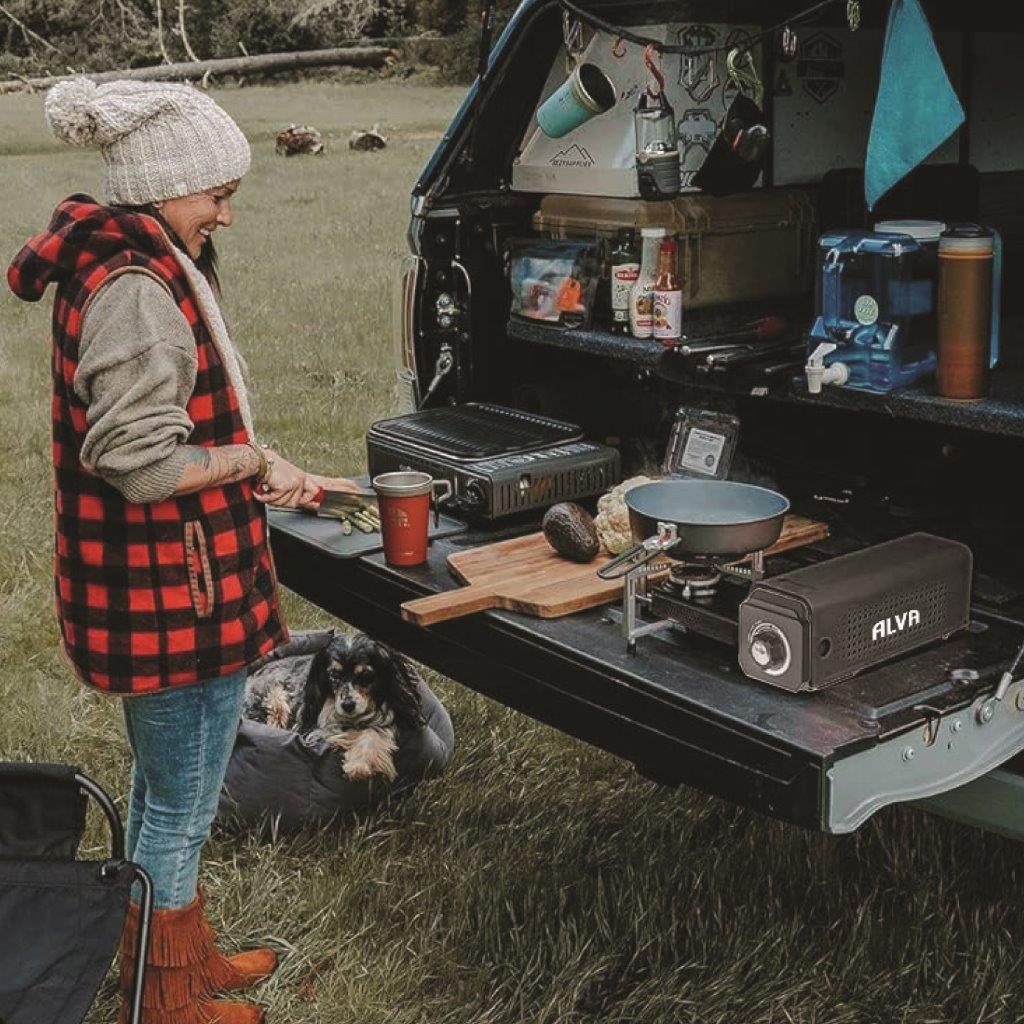 Mini Fold-Up Butane Gas Canister Camping Stove - 1 Plate