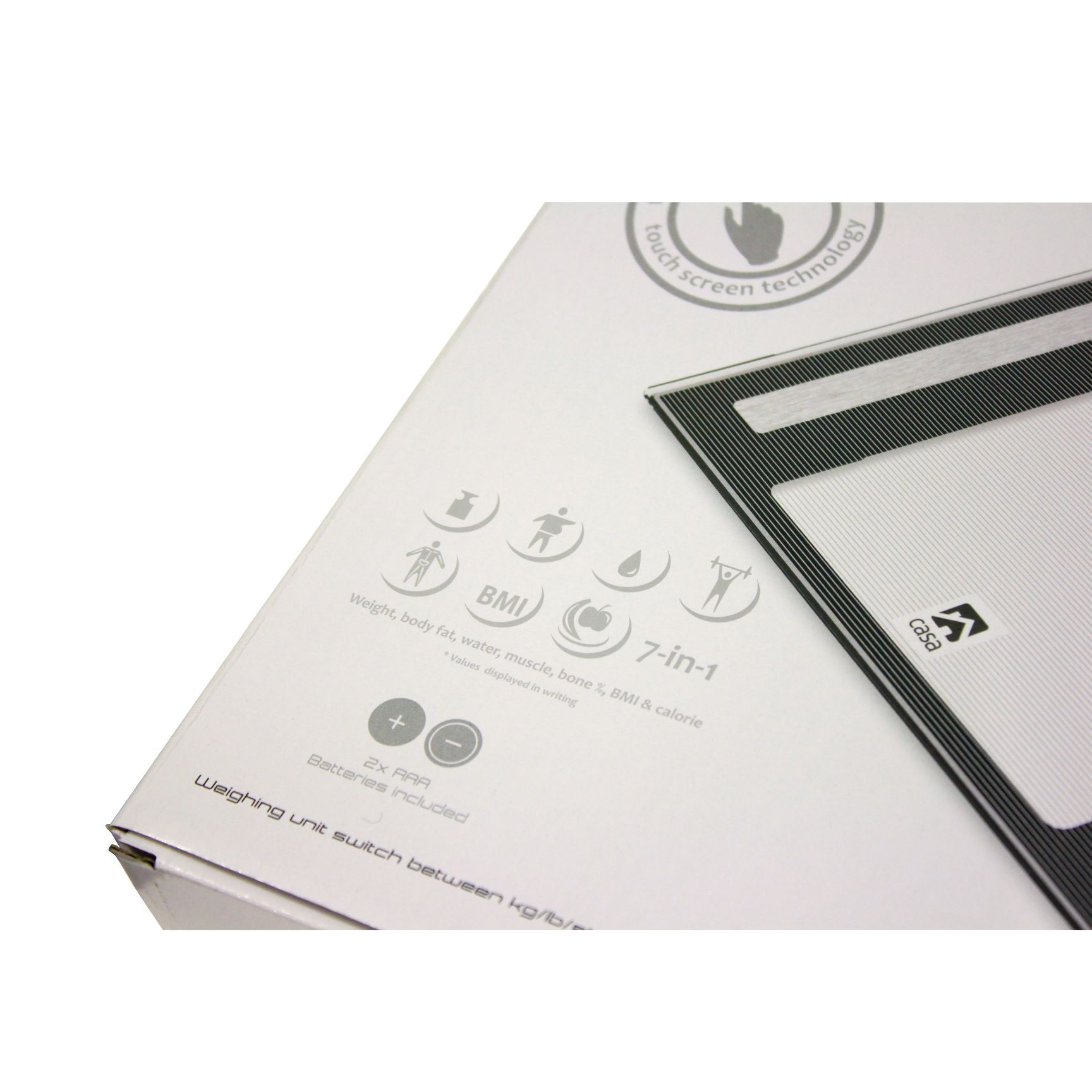 Electronic 7-In-1 Diagnostic Glass Bathroom Scale