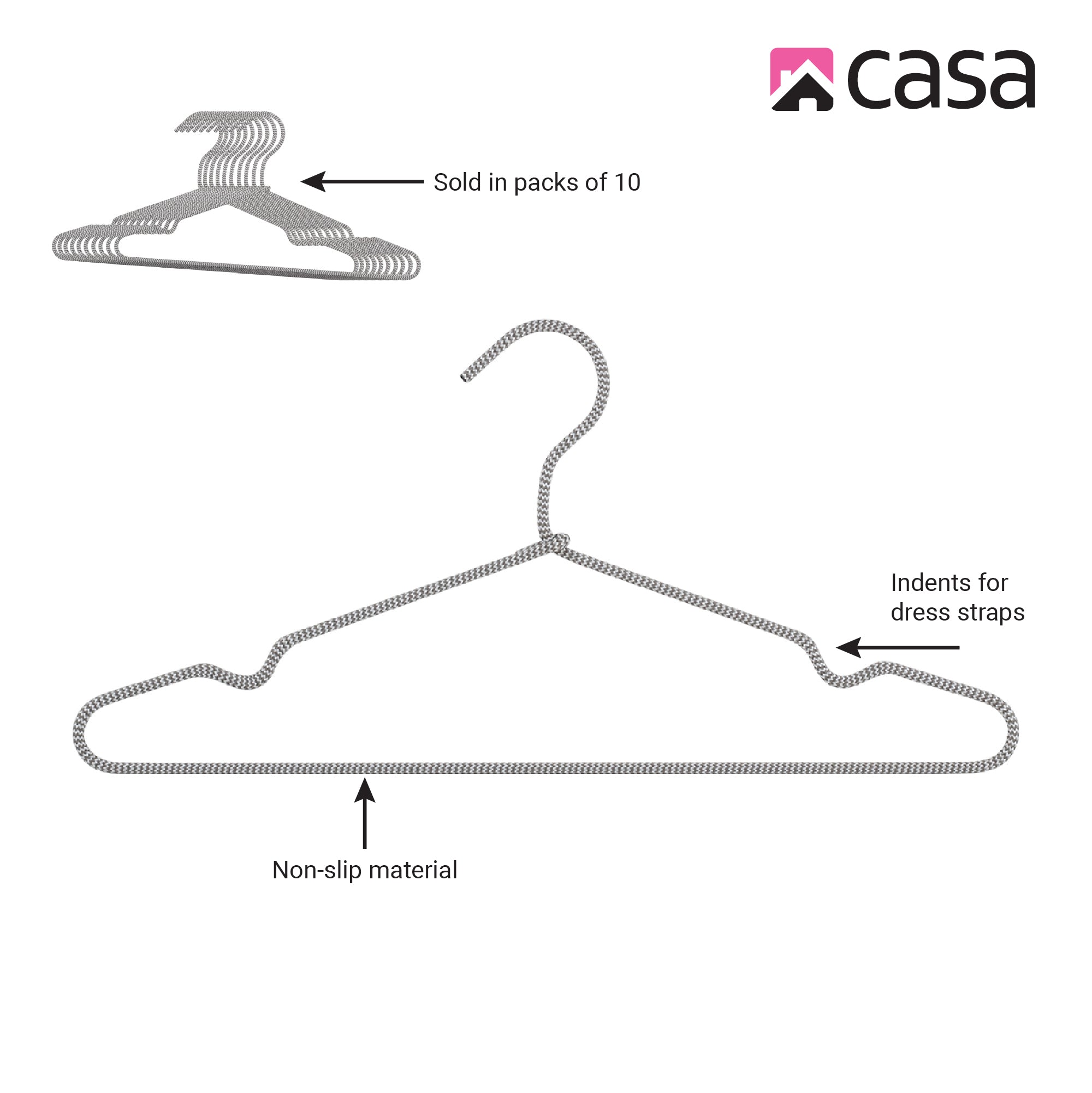 10Pc Non-Slip Hanger Set