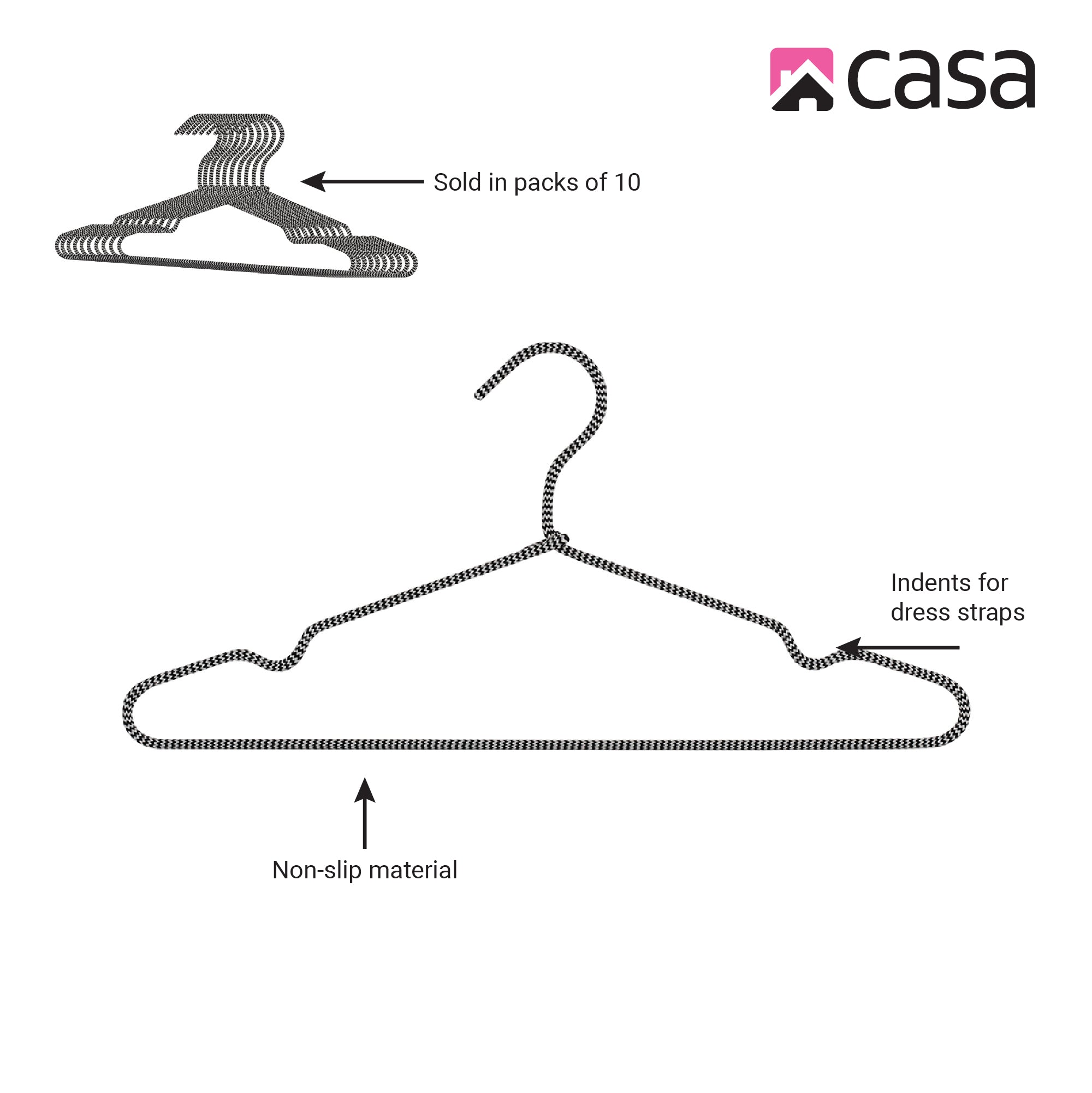 10Pc Non-Slip Hanger Set