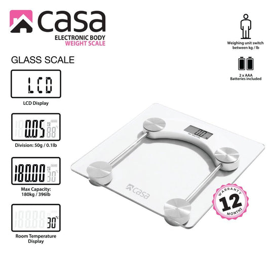 ELECTRONIC BATHROOM BODY WEIGHT GLASS SCALE – SQUARE - ROUNDED CORNERS