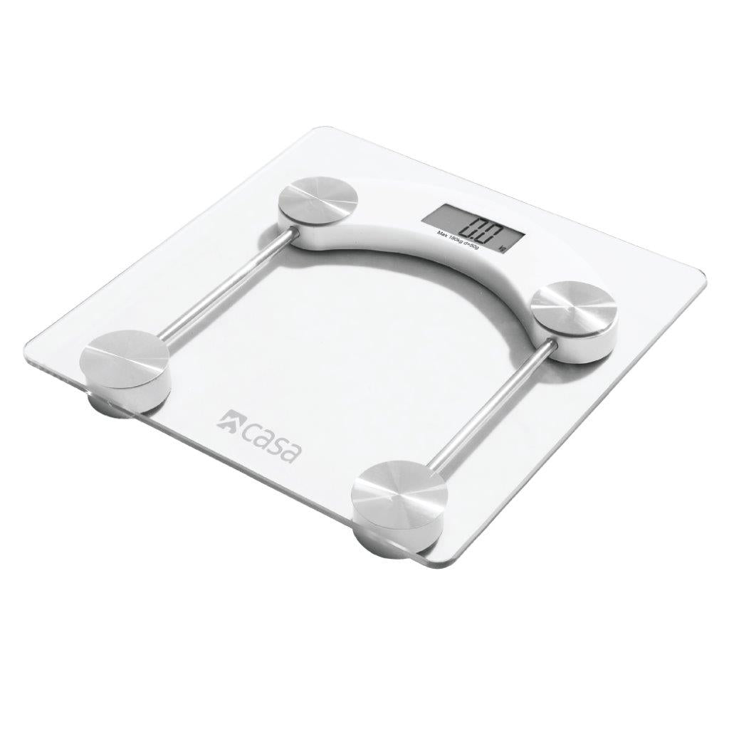 Electronic Bathroom Glass Scale - Clear - Square - Rounded Corners