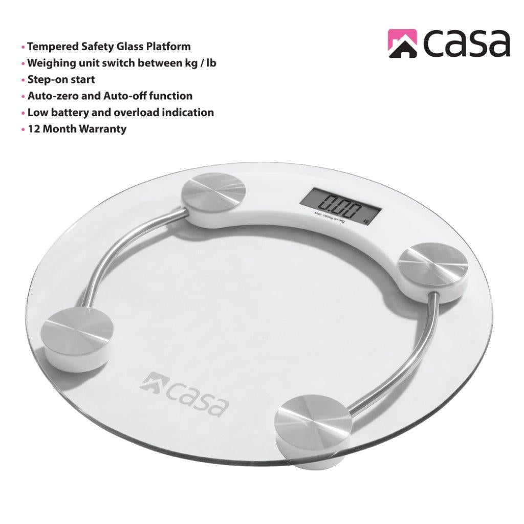 Electronic Bathroom Glass Scale - Round