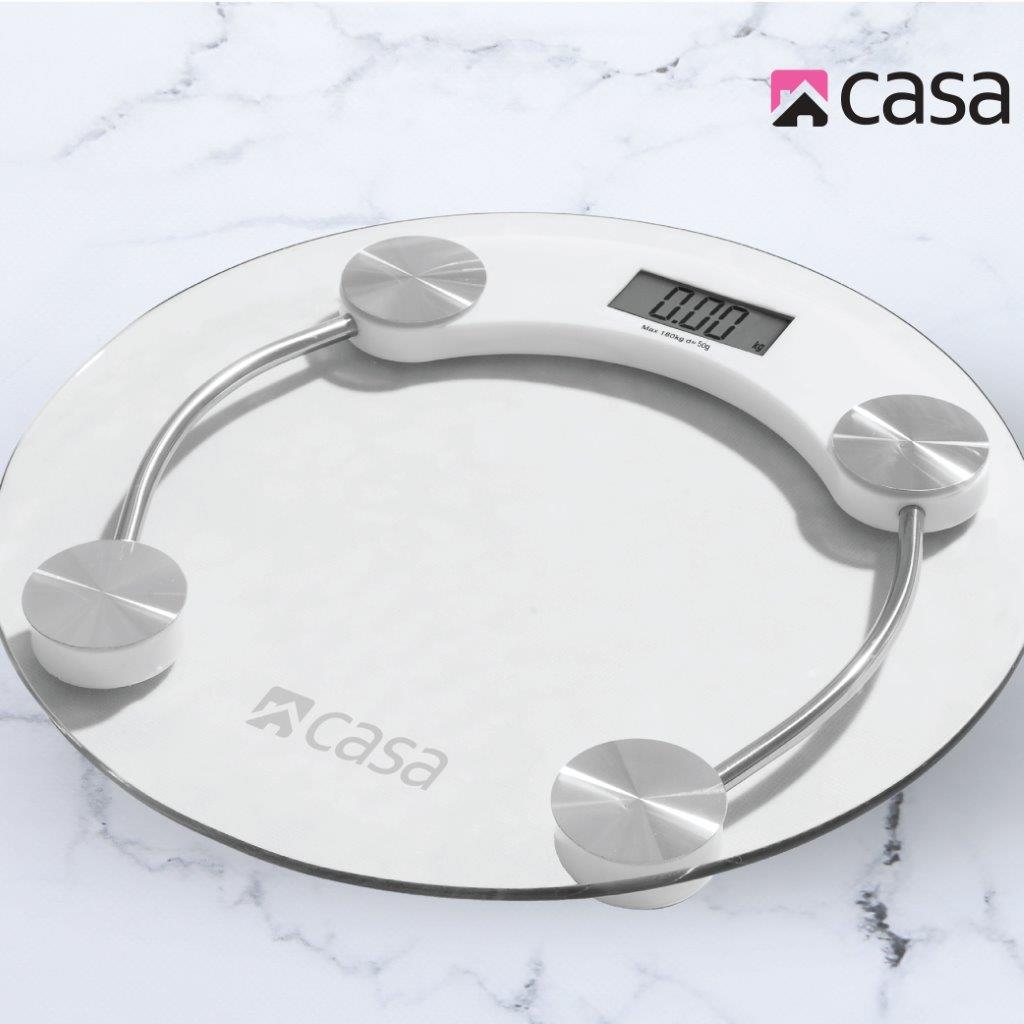 Electronic Bathroom Glass Scale - Round