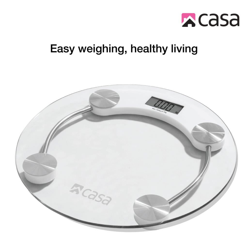 Electronic Bathroom Glass Scale - Round