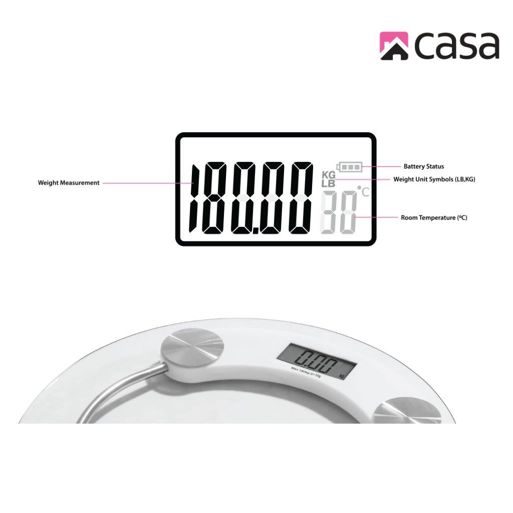 Electronic Bathroom Glass Scale - Round