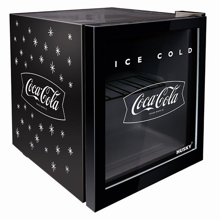 46L COUNTER-TOP BEVERAGE COOLER W/ GLASS DOOR - COCA COLA - BLACK