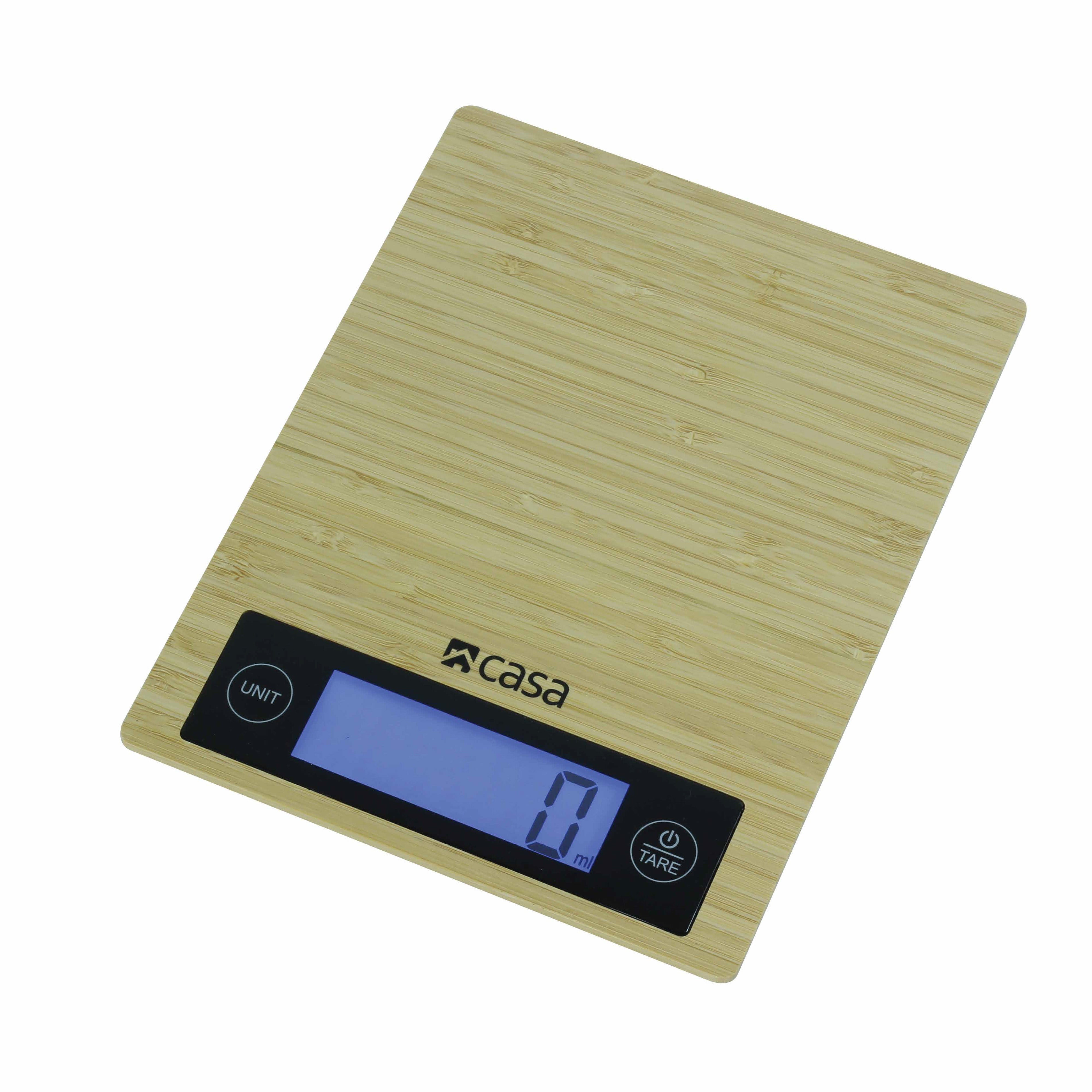 Kitchen Digital Scale - Bamboo - Large Display