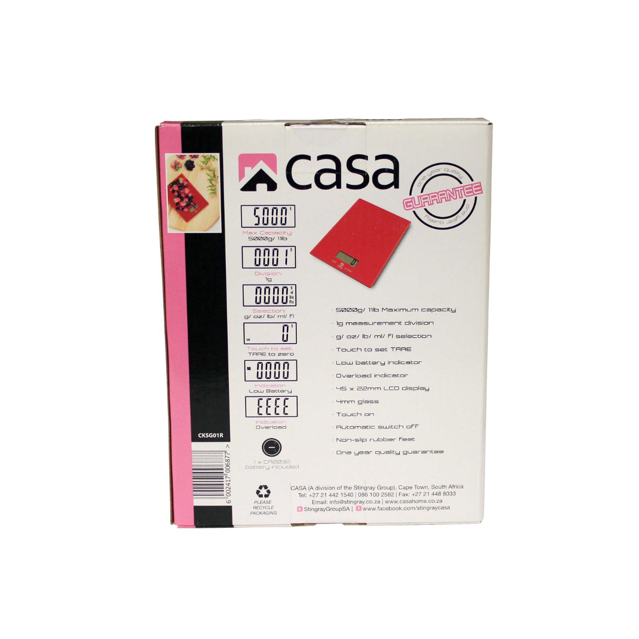 Kitchen Digital Scale - Glass