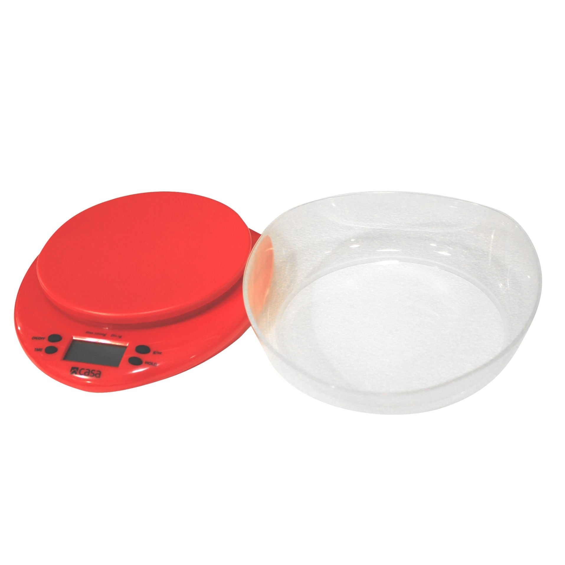 Redman Kitchen Scale Red Digital Kitchen Scale CKSP01 – With Plastic Bowl | Casa