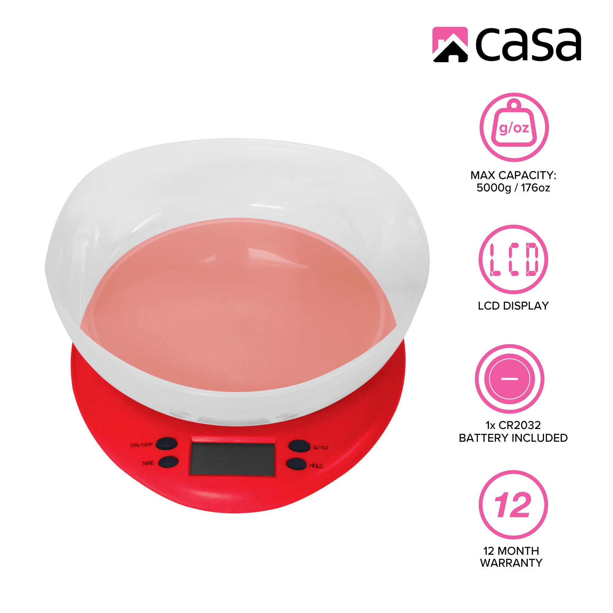 Kitchen Digital Scale With Clear Bowl