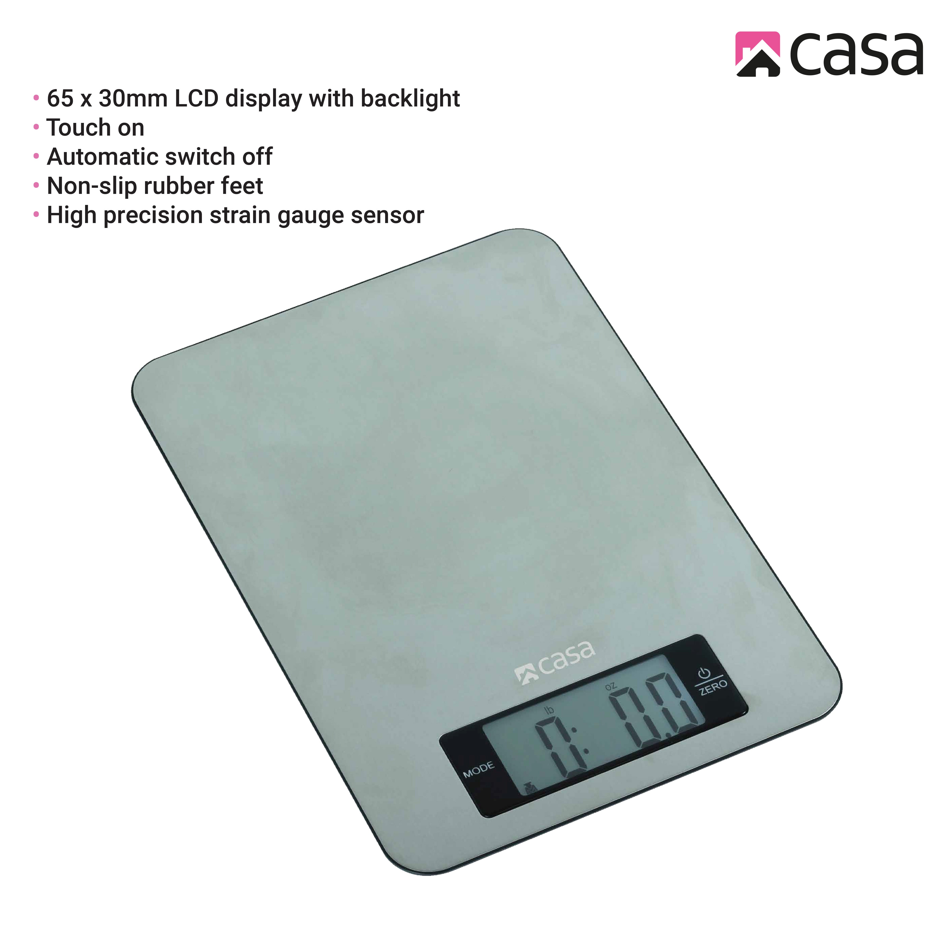 Kitchen Digital Scale - Stainless Steel - Large Display