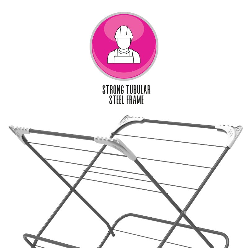 3-Tier Clothes Drying Stand, Foldable - 13M Capacity