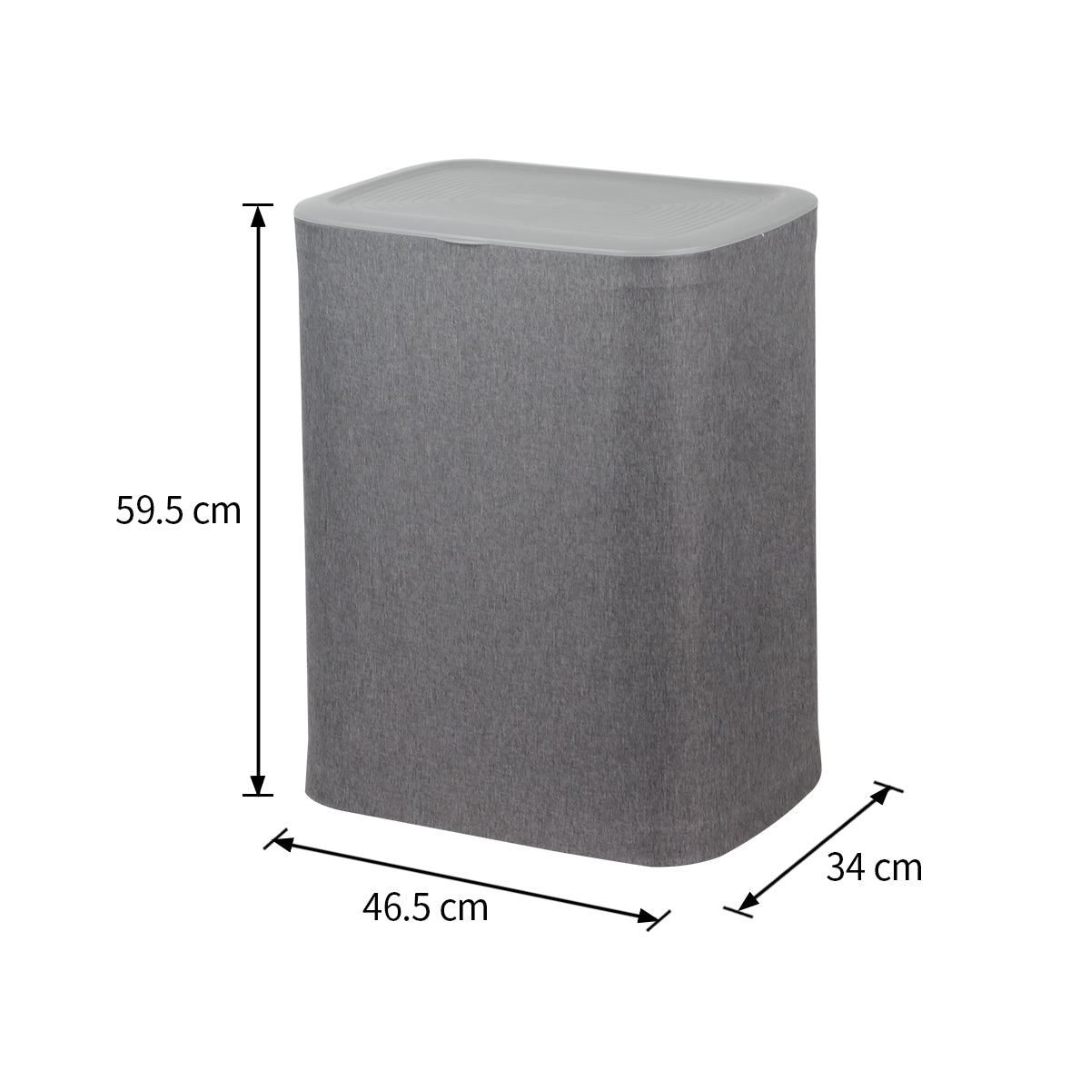CASA Bellagio 50L 2-Compartment Cloth Laundry Basket - Grey