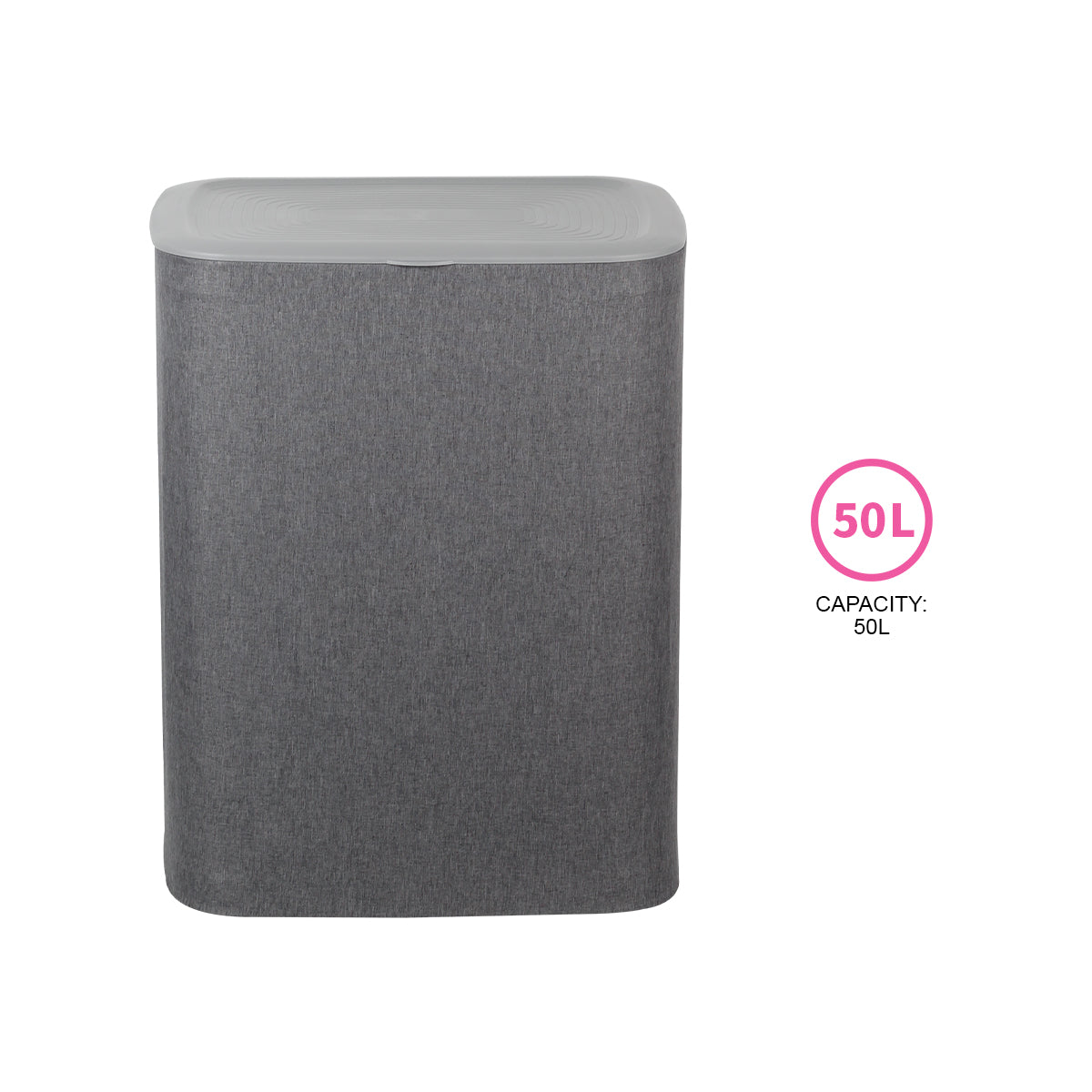 CASA Bellagio 50L 2-Compartment Cloth Laundry Basket - Grey