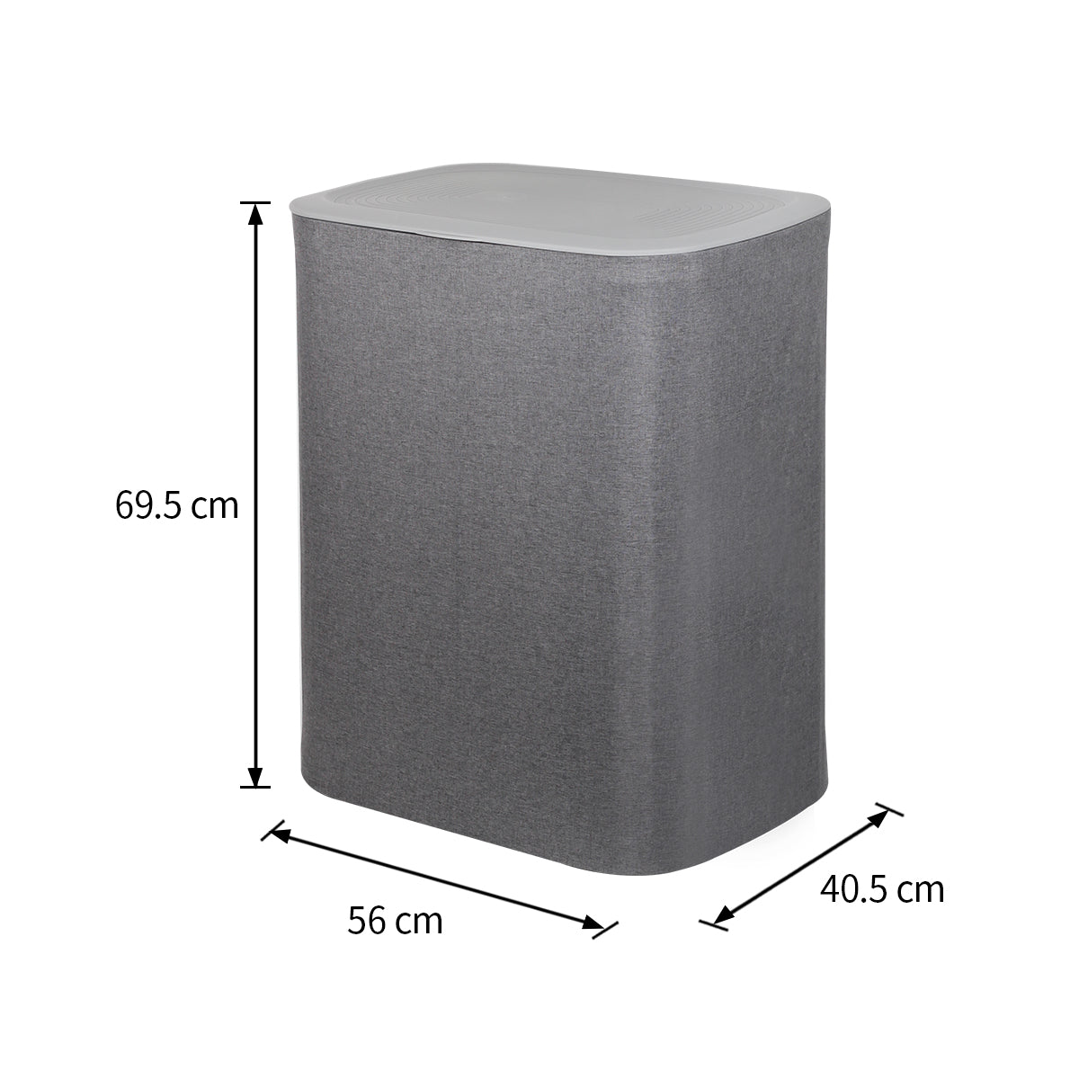 CASA Bellagio 90L 2-Compartment Cloth Laundry Basket - Grey