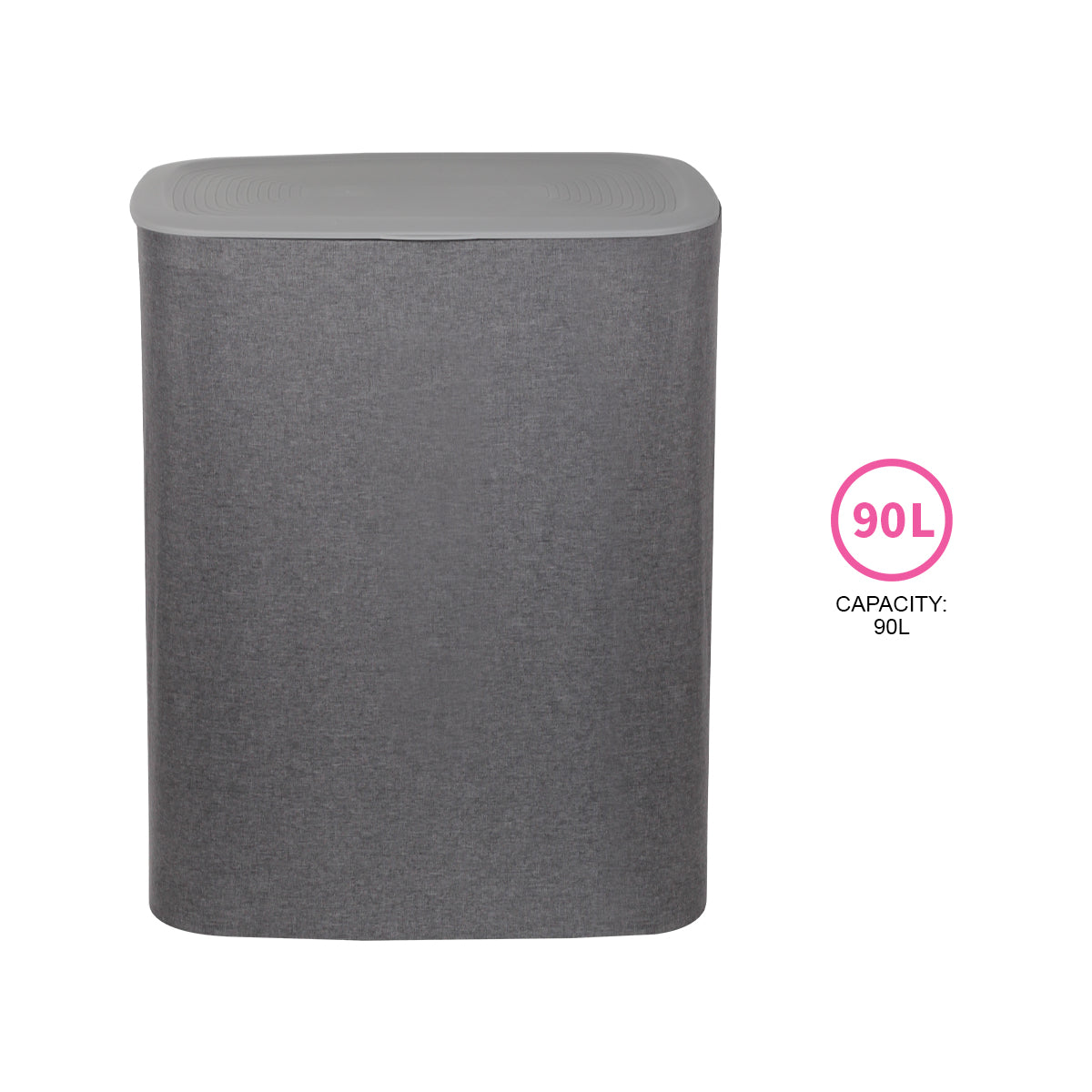 CASA Bellagio 90L 2-Compartment Cloth Laundry Basket - Grey