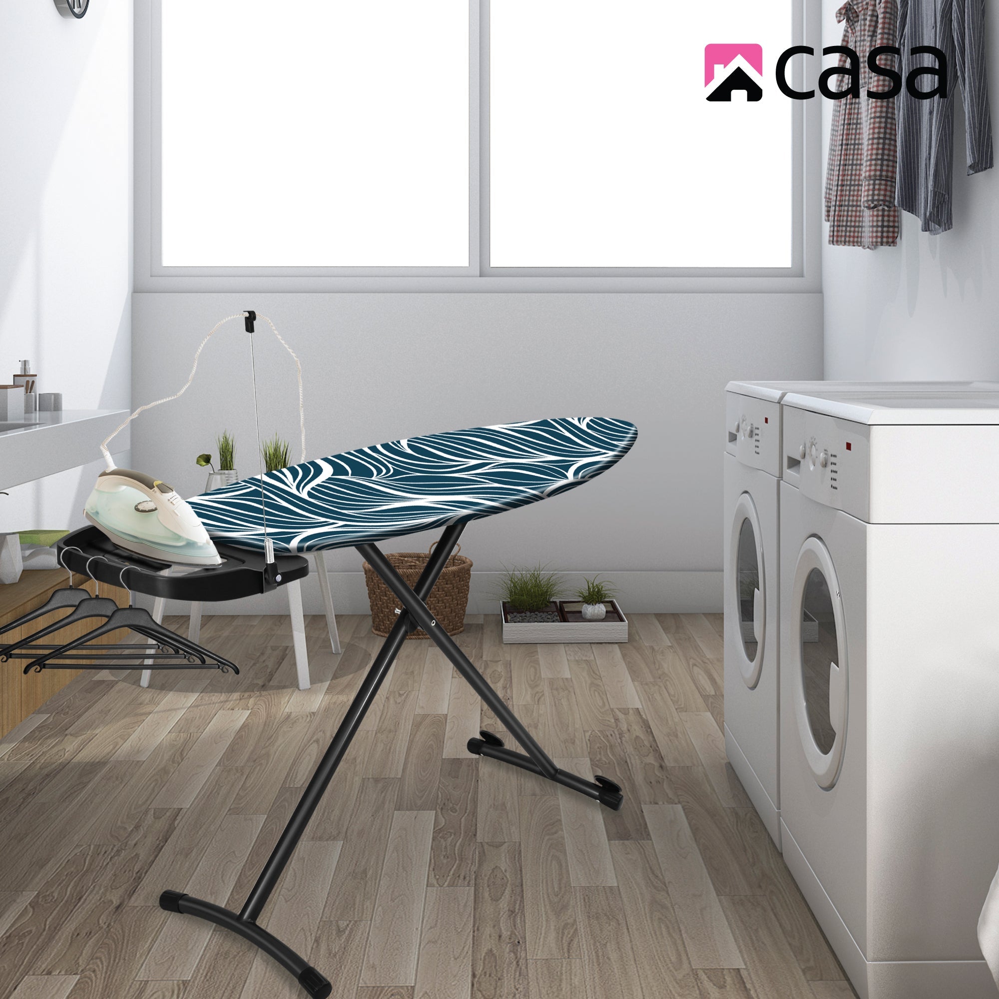 Ironing Board | Premium | Iron Rest | Cord Guide | Cotton Cover | 135x46x93cm