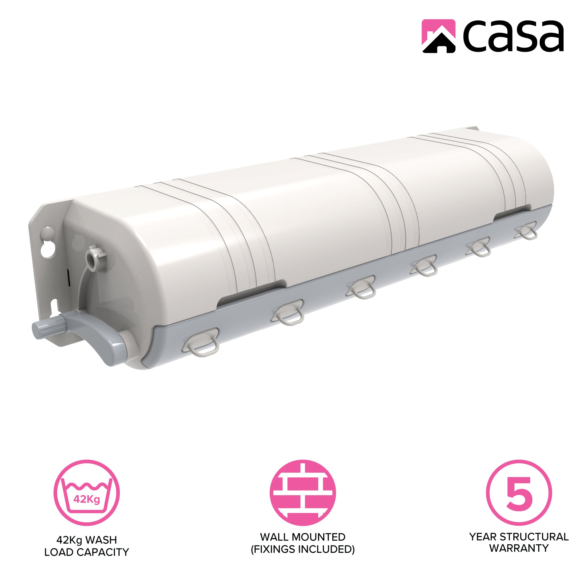 6-Line Retractable Wall Mounted Clothesline