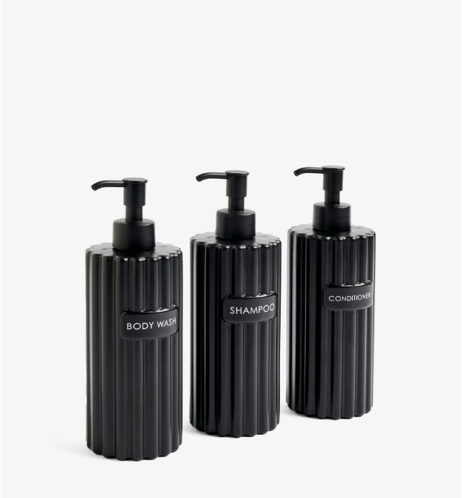3Pc Re-usable 450ml Bathroom Dispenser Bottles