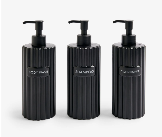 3Pc Re-usable 450ml Bathroom Dispenser Bottles