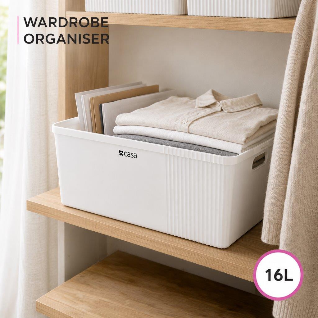 4Pc Decorative Storage Box Set | 30L + 16L + 2x 5L | White