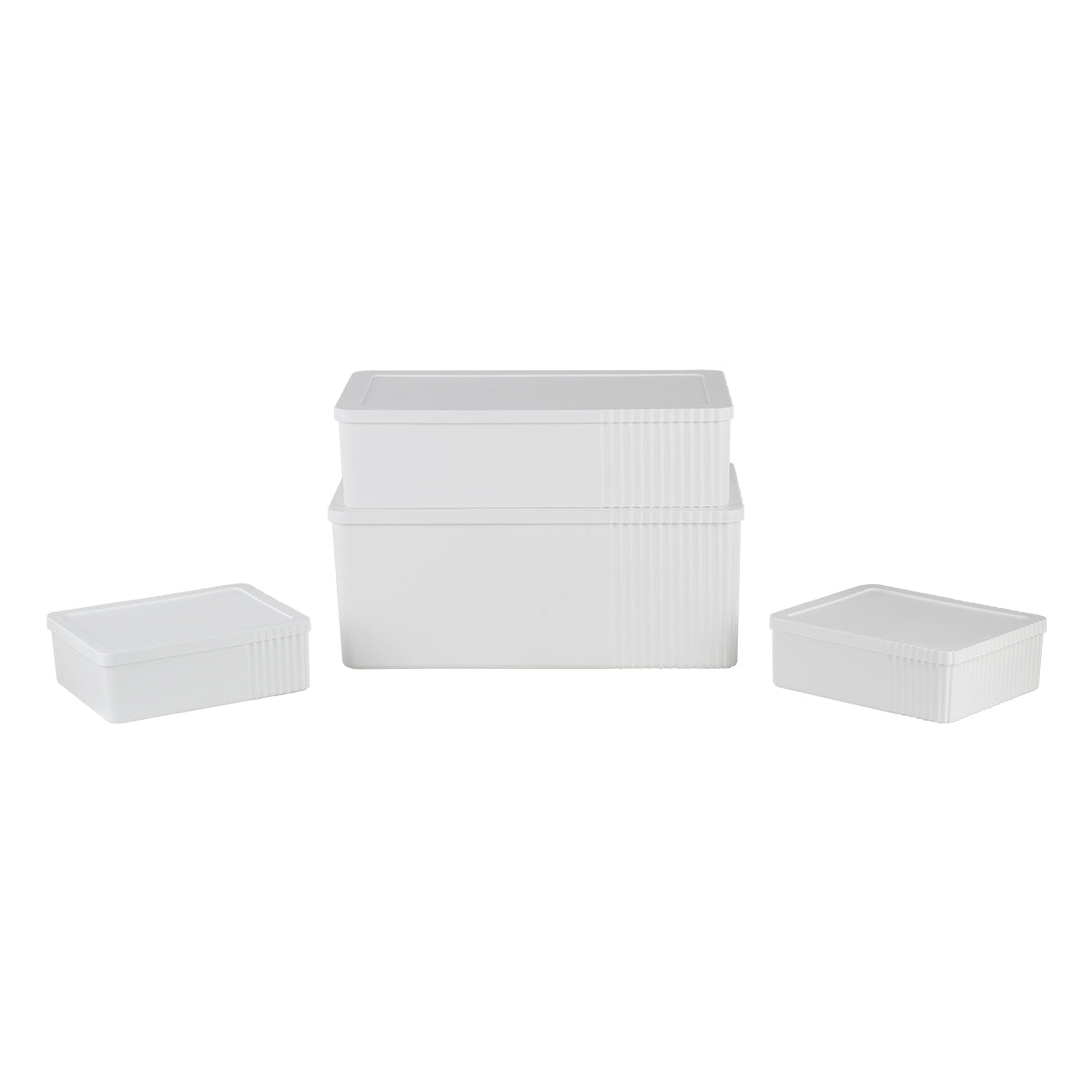 4Pc Decorative Storage Box Set | 30L + 16L + 2x 5L | White