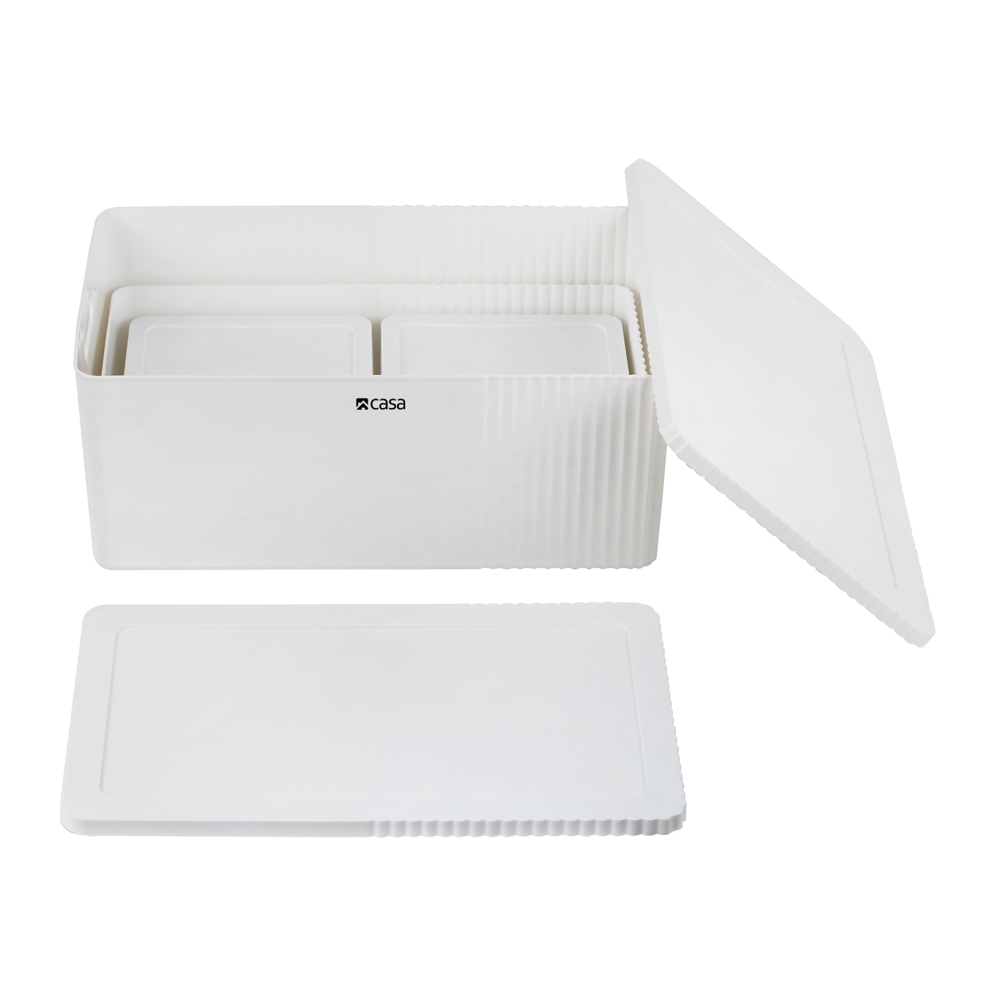 4Pc Decorative Storage Box Set | 30L + 16L + 2x 5L | White