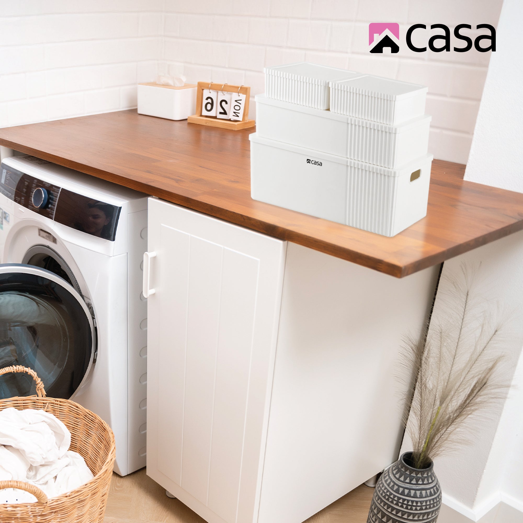 4Pc Decorative Storage Box Set | 30L + 16L + 2x 5L | White