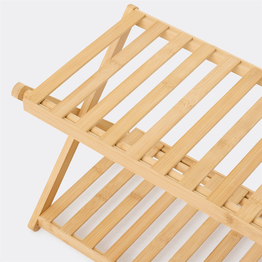 Shoe Storage Rack | 2-Tier | Bamboo | Foldable
